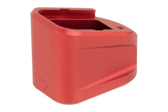 Strike Industries Aluminum Extended Magazine Plate Fits GLOCK 17/22 has an anodized Red finish